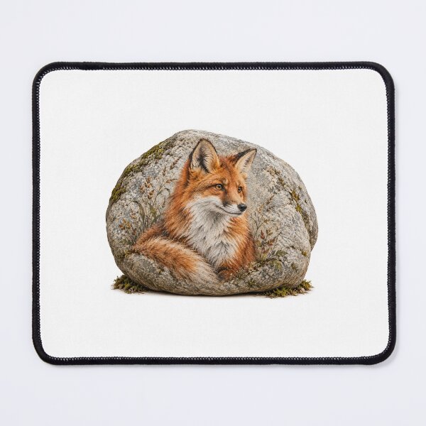 Item preview, Red Fox Resting by a Rock in Woodland designed and sold by IrinaVisual.