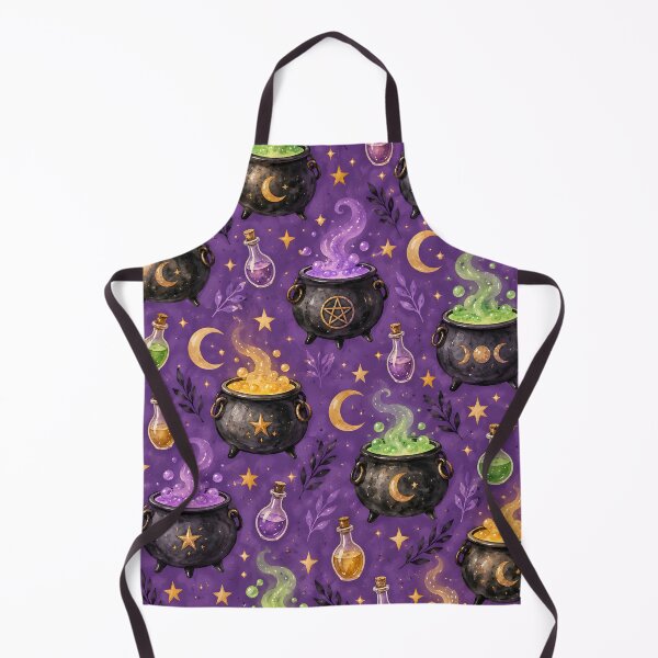 Item preview, Witchy Cauldron Magic – Purple Halloween Watercolor Pattern designed and sold by blankTeeShirt.