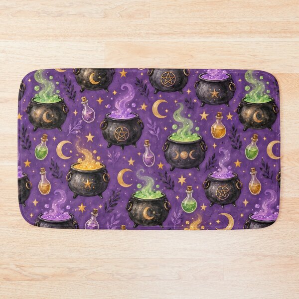 Item preview, Witchy Cauldron Magic – Purple Halloween Watercolor Pattern designed and sold by blankTeeShirt.