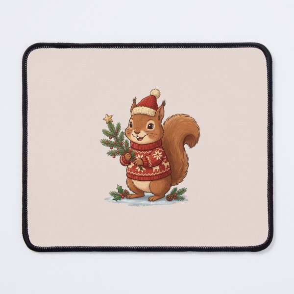 Item preview, Christmas Squirrel in a Cozy Holiday Sweater designed and sold by PunchDrop.