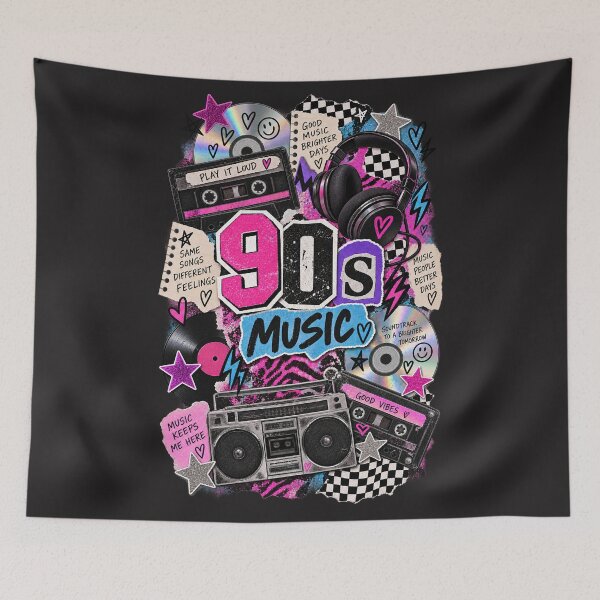 Item preview, 90s Music Nostalgia Collage designed and sold by MetaModel Editions.