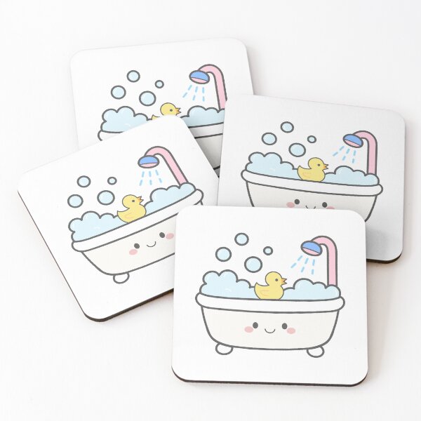 Item preview, Cute Bathtub Character with Soap Bubbles and Rubber Duck designed and sold by nuchz.
