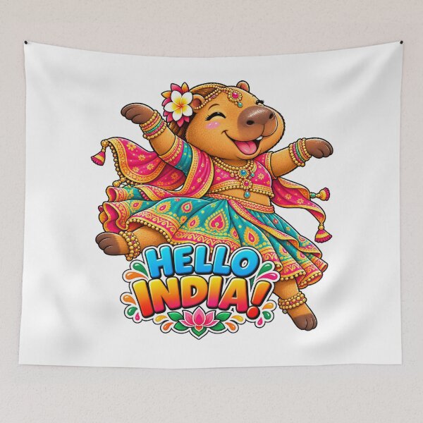 Item preview, Tytuł: Cute India Capybara – Colorful Indian Dance Adventure designed and sold by CapybaraTravels.