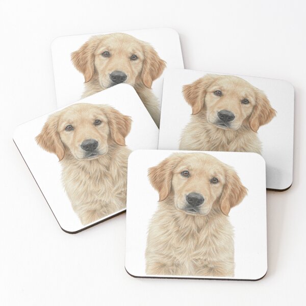 Item preview, Golden Retriever Puppy – Cute Hand Drawn Dog Art designed and sold by JanjjaSoulInk.