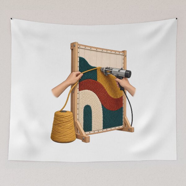 Item preview, Rug Tufting Frame in Progress designed and sold by Philippa Shop.