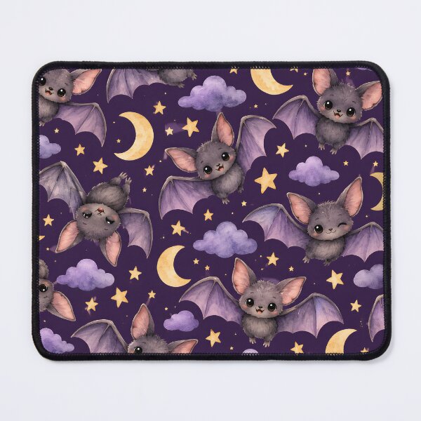Item preview, Cute Watercolor Bats, Moons & Stars Night Sky Pattern designed and sold by blankTeeShirt.