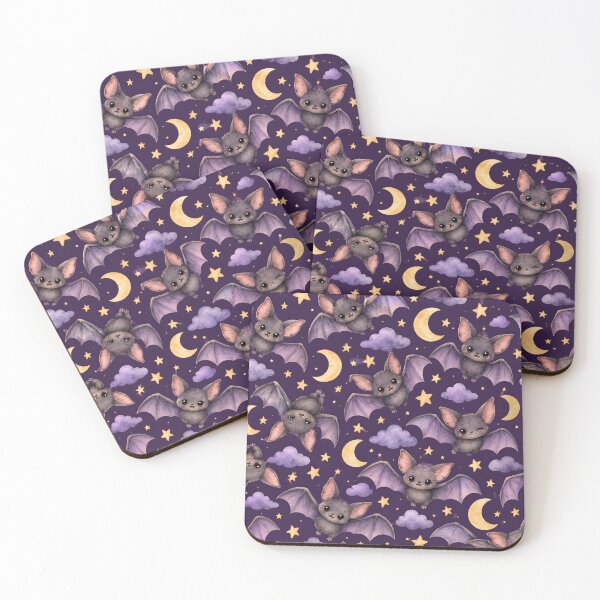 Item preview, Cute Watercolor Bats, Moons & Stars Night Sky Pattern designed and sold by blankTeeShirt.