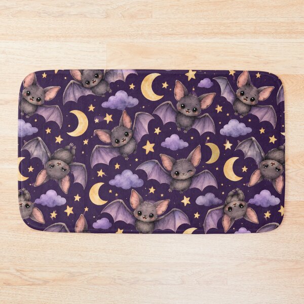 Item preview, Cute Watercolor Bats, Moons & Stars Night Sky Pattern designed and sold by blankTeeShirt.