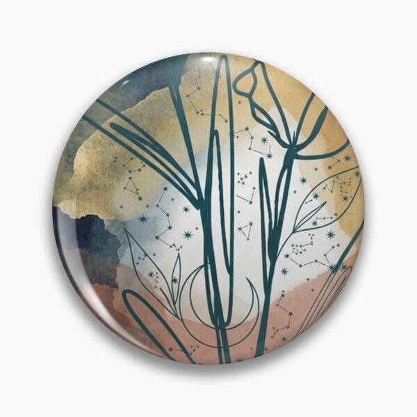 Item preview, Celestial Boho Floral Minimalist Art - Navy & Terracotta Watercolor with Constellations designed and sold by Graphix  Studio.