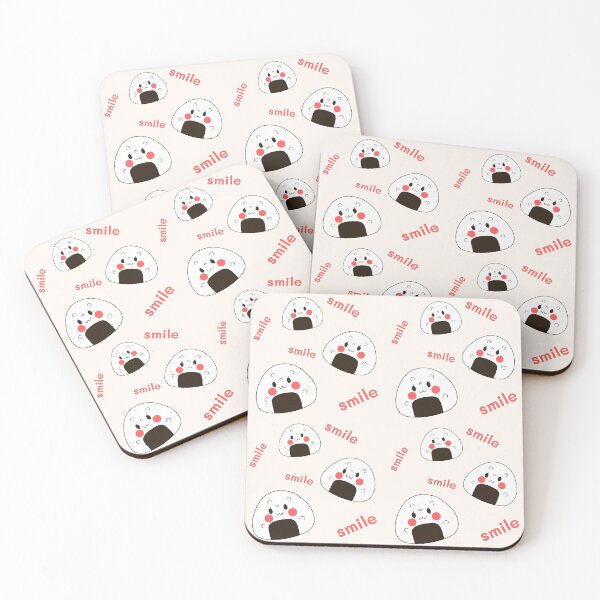 Item preview, Cute Hand Drawn Onigiri Smile Pattern designed and sold by Porpor Artwork.
