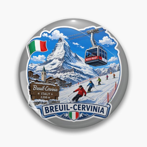 Item preview, Cervinia Italy Italia Ski Skiing Italian Alps Sticker TShirt 09 designed and sold by OuterShellUK.