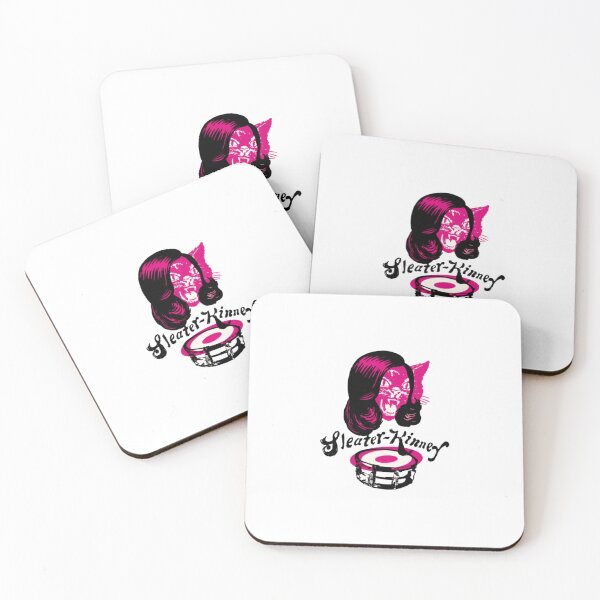 Item preview, Sleater-Kinney Riot Grrrl Pink Cat Drum Art  designed and sold by DorkStarMedia.