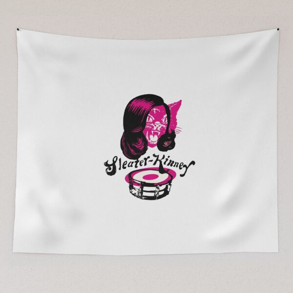 Item preview, Sleater-Kinney Riot Grrrl Pink Cat Drum Art  designed and sold by DorkStarMedia.