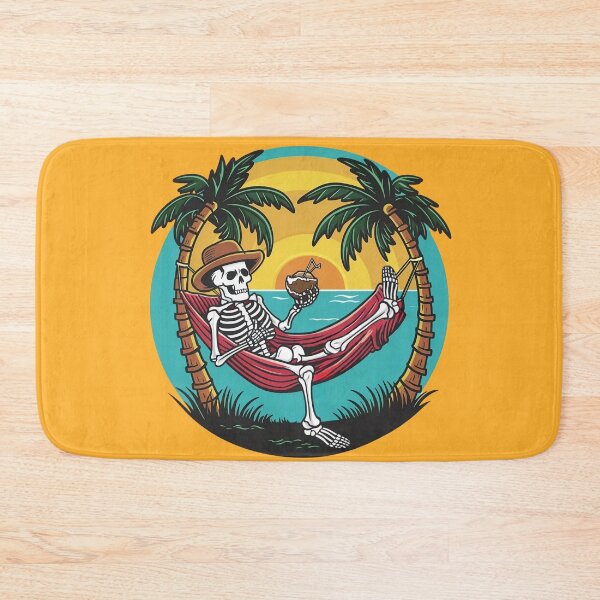 Item preview, Skeleton Beach Hammock Retro Sunset designed and sold by Veganizer.art.