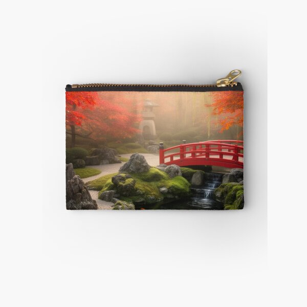 Item preview, Misty Japanese Zen Garden – Autumn Maple Koi Pond designed and sold by nhk999.