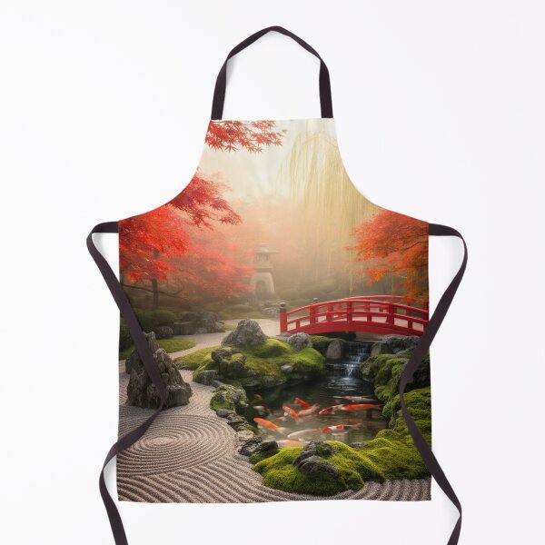 Item preview, Misty Japanese Zen Garden – Autumn Maple Koi Pond designed and sold by nhk999.