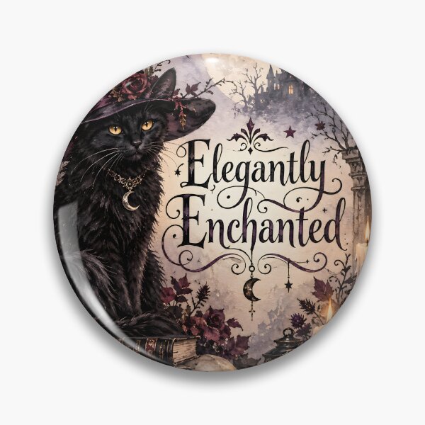 Item preview, Elegantly Enchanted Gothic Witch Cat & Moonlight Halloween designed and sold by blankTeeShirt.