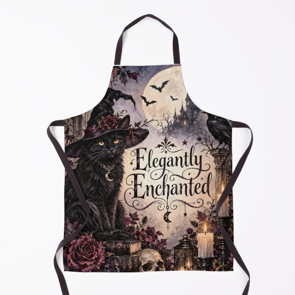 Item preview, Elegantly Enchanted Gothic Witch Cat & Moonlight Halloween designed and sold by blankTeeShirt.