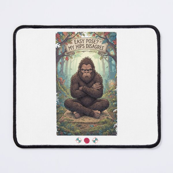 Item preview, Don't Be an Assquatch – Funny Bigfoot Yoga Etiquette & Mat Space Humor designed and sold by Whimsy Trail Co.