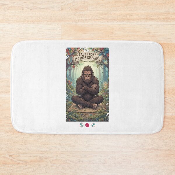 Item preview, Don't Be an Assquatch – Funny Bigfoot Yoga Etiquette & Mat Space Humor designed and sold by Whimsy Trail Co.
