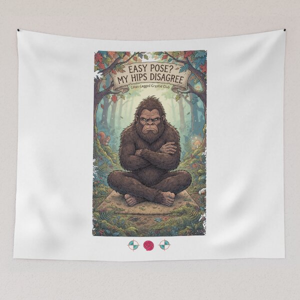 Item preview, Don't Be an Assquatch – Funny Bigfoot Yoga Etiquette & Mat Space Humor designed and sold by Whimsy Trail Co.