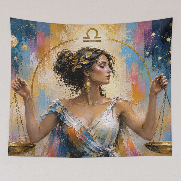 Item preview, Libra Zodiac Painting – Celestial Astrology Art designed and sold by GalleryKauffeld.
