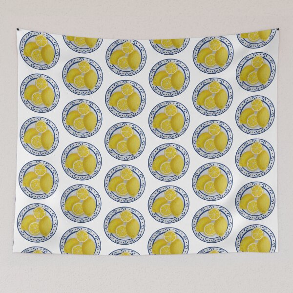 Item preview, Italian Amalfi Lemon Watercolor Plate Illustration designed and sold by DigiBlossom.