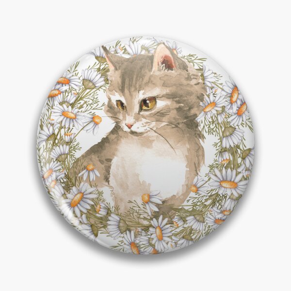 Item preview, Cute Cat in Daisy Wreath designed and sold by Gribanessa.