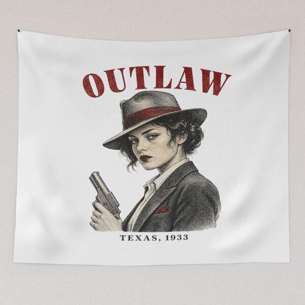 Item preview, Outlaw Vintage Halftone Female Portrait 1930s designed and sold by Art&Fun.
