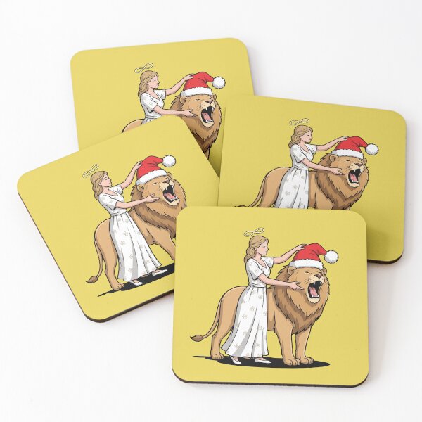 Item preview, Strength Tarot Christmas Lion Santa Hat Pop Art designed and sold by Rare By Hero.