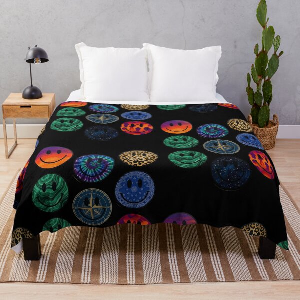 Item preview, Trippy Melting Smiley Faces Aesthetic Pattern designed and sold by MOONE FLOWER.