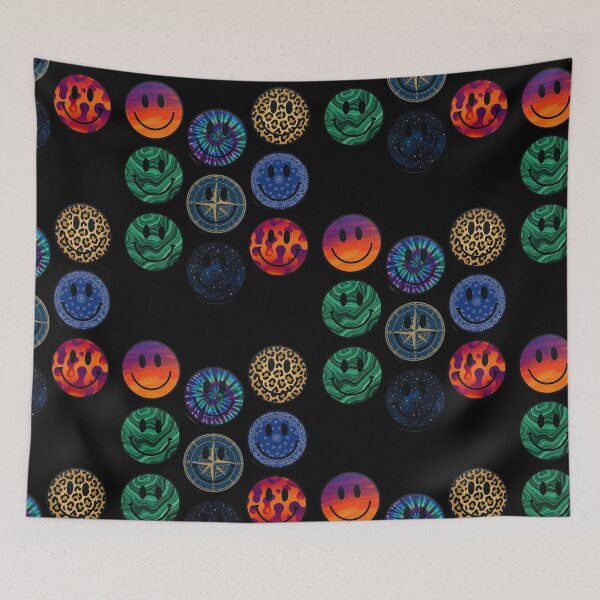 Item preview, Trippy Melting Smiley Faces Aesthetic Pattern designed and sold by MOONE FLOWER.