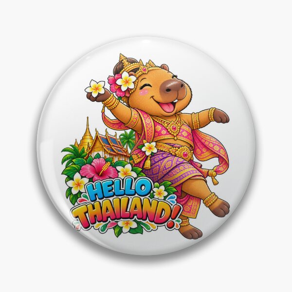 Item preview, Cute Thailand Capybara – Tropical Thai Travel Adventure designed and sold by CapybaraTravels.