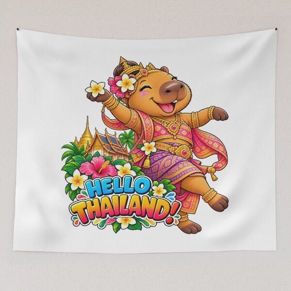Item preview, Cute Thailand Capybara – Tropical Thai Travel Adventure designed and sold by CapybaraTravels.