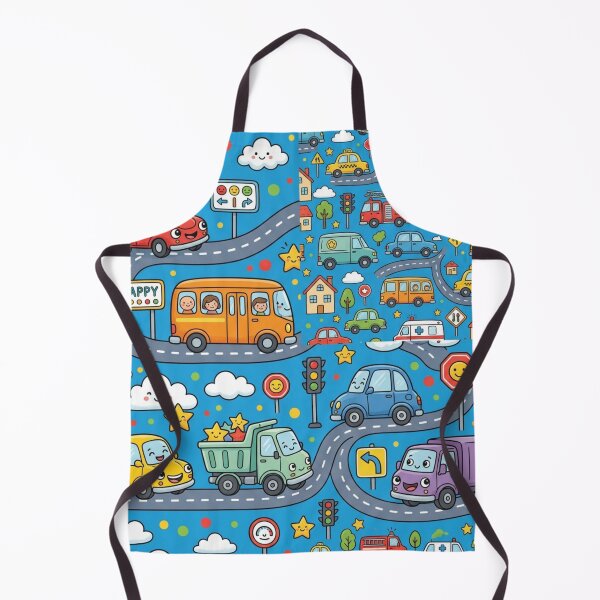 Item preview, Cute Cartoon Cars Vehicles Seamless Pattern designed and sold by ShivCraftStudio.