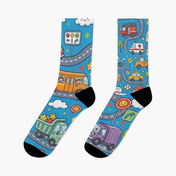 Item preview, Cute Cartoon Cars Vehicles Seamless Pattern designed and sold by ShivCraftStudio.