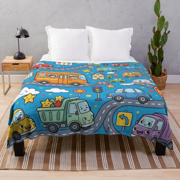 Item preview, Cute Cartoon Cars Vehicles Seamless Pattern designed and sold by ShivCraftStudio.