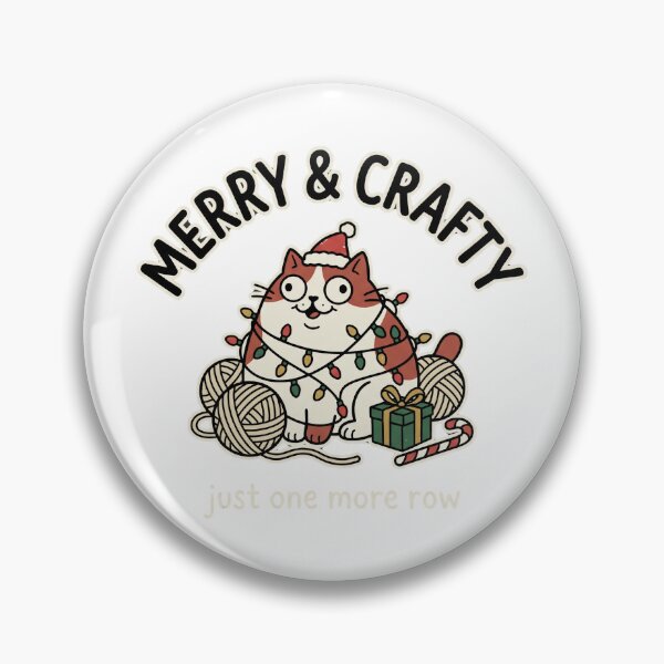 Item preview, Merry & Crafty — Funny Christmas Knitting Cat designed and sold by MSHobbies.