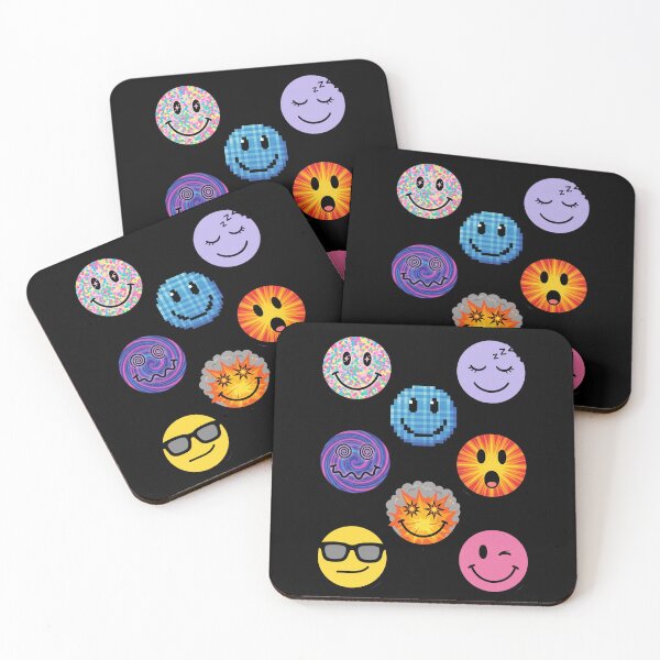 Item preview, Trippy Melting Smiley Faces Aesthetic Pattern designed and sold by MOONE FLOWER.