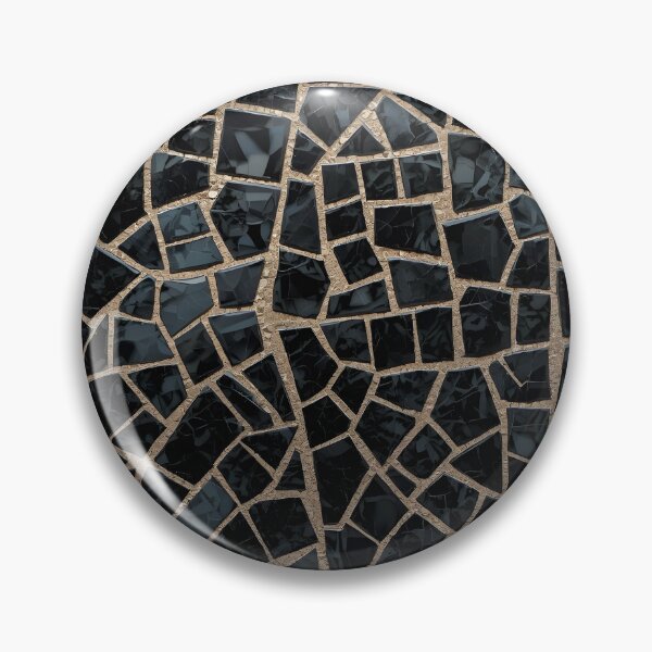 Item preview, Gaudi Inspired Black Obsidian Cracked Glass Mosaic Tile Pattern Print designed and sold by GrinGalore.