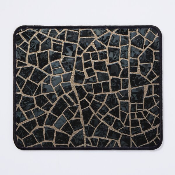 Item preview, Gaudi Inspired Black Obsidian Cracked Glass Mosaic Tile Pattern Print designed and sold by GrinGalore.