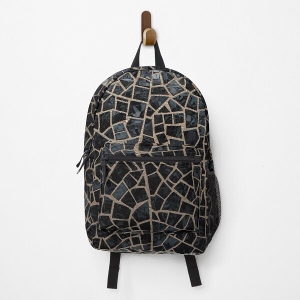 Item preview, Gaudi Inspired Black Obsidian Cracked Glass Mosaic Tile Pattern Print designed and sold by GrinGalore.