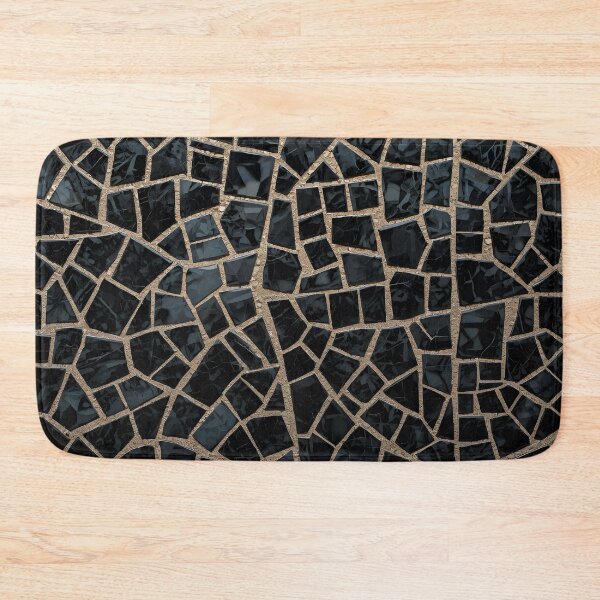Item preview, Gaudi Inspired Black Obsidian Cracked Glass Mosaic Tile Pattern Print designed and sold by GrinGalore.
