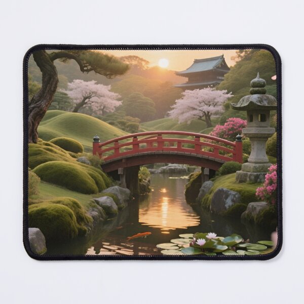 Item preview, Bridge of Serenity | Koi Garden at Sunrise designed and sold by nhk999.