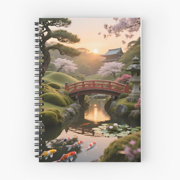 Item preview, Bridge of Serenity | Koi Garden at Sunrise designed and sold by nhk999.