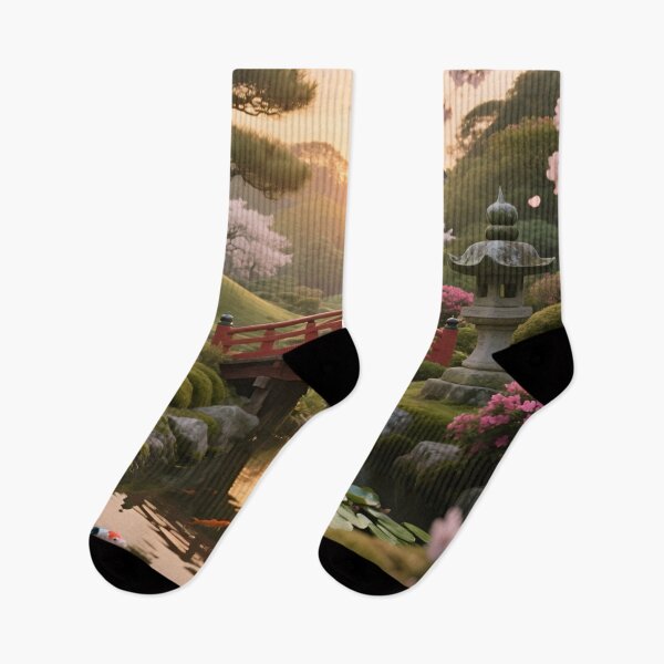 Item preview, Bridge of Serenity | Koi Garden at Sunrise designed and sold by nhk999.