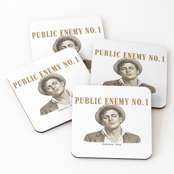 Item preview, Public Enemy No. 1 Vintage Halftone Outlaw Portrait 1930s designed and sold by Art&Fun.