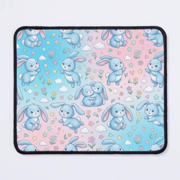Item preview, Cute Blue Bunny Stars Nursery Seamless Pattern designed and sold by ShivCraftStudio.