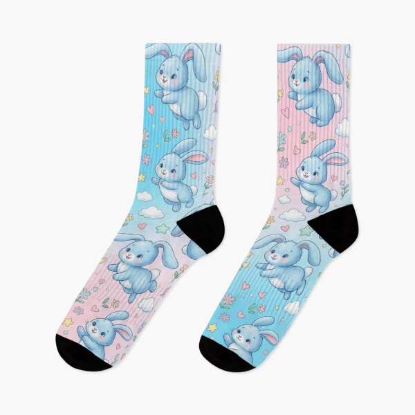 Item preview, Cute Blue Bunny Stars Nursery Seamless Pattern designed and sold by ShivCraftStudio.