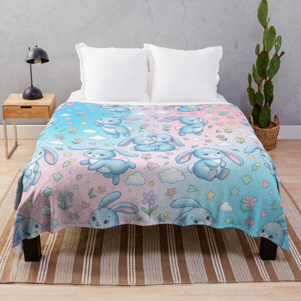 Item preview, Cute Blue Bunny Stars Nursery Seamless Pattern designed and sold by ShivCraftStudio.